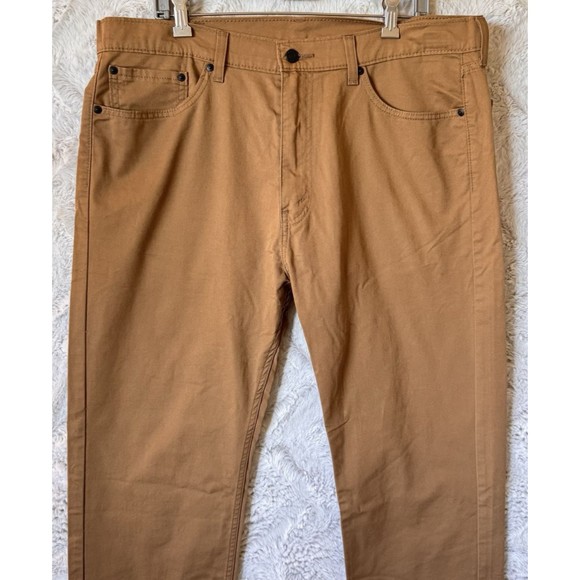 Levi's Men's 505 Regular Fit Jeans Caraway Stretch Twill 38W x 32L Tan Khaki - Picture 4 of 10